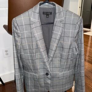 Ann Taylor Gray Checkered Blazer